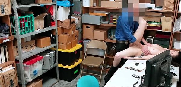  Horny shop owner fucks a cute teenie thief Jericha Jem